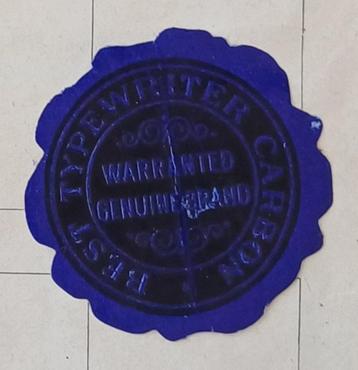 oude sluitzegel van Best Typewriter Carbon beschikbaar voor biedingen