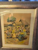 Indonesische Litho Vintage, Ophalen of Verzenden