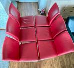 Nette leren eetstoelen 6 stuks, Huis en Inrichting, Ophalen, Bruin, Leer, Zo goed als nieuw