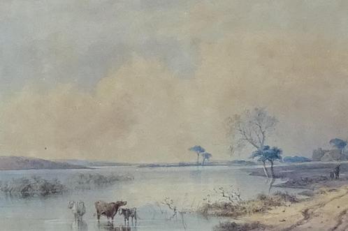 Twee aquarellen begin 19e eeuw, Antiek en Kunst, Kunst | Schilderijen | Klassiek, Ophalen of Verzenden