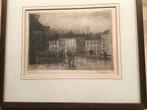Kalkbrugje Den Bosch, ets Hendrik de Laat, Antiek en Kunst, Kunst | Etsen en Gravures, Ophalen of Verzenden