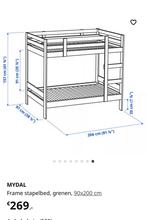 Mydal Stapelbed 90x200 cm, 90 cm, Eenpersoons, Minder dan 160 cm, Ophalen of Verzenden