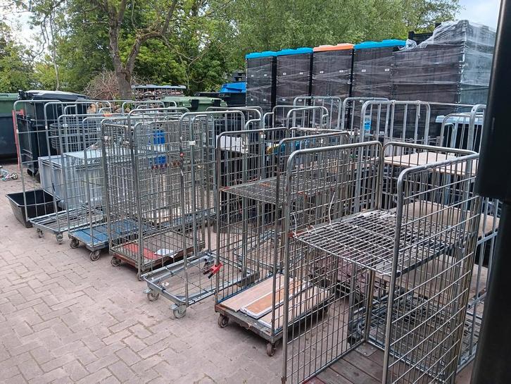 Rolcontainers transportwagens, Doe-het-zelf en Verbouw, Transportwagens, Gebruikt, Transportkar, Ophalen