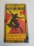 Frans / Belgisch emaille bord 1914 _ 1918., Ophalen of Verzenden, Gebruikt, Reclamebord