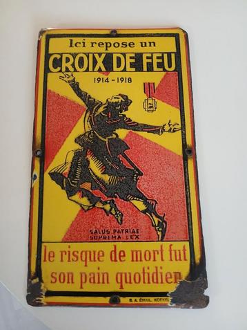 Frans / Belgisch emaille bord 1914 _ 1918.  beschikbaar voor biedingen