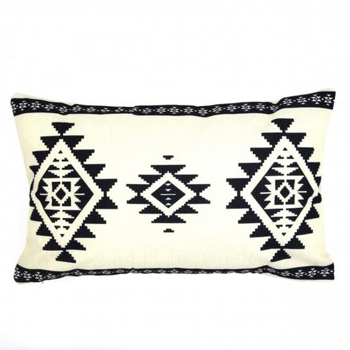 Kussenhoes Sergio Aztec beige linnen look 30 x 50 cm, Huis en Inrichting, Woonaccessoires | Kussens, Nieuw, Beige, Rechthoekig