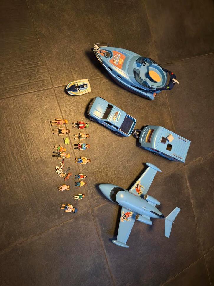Playmobil Vakantie Set: Auto, Caravan, Vliegtuig, Jacht, Kinderen en Baby's, Speelgoed | Playmobil, Gebruikt, Complete set, Ophalen of Verzenden