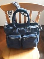 Cowboysbag van echt leder, 40 tot 60 cm, 30 cm of meer, Blauw, Minder dan 35 cm