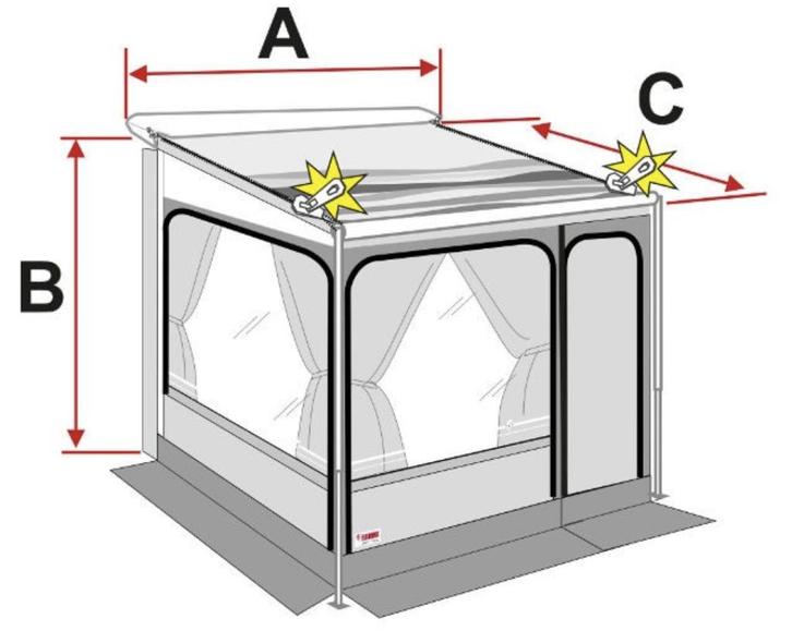 Fiamma caravanstore zip XL 410 safariroom / privacyroom, Caravans en Kamperen, Caravan accessoires, Zo goed als nieuw, Ophalen