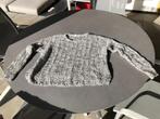 Grijs/witte GAP grof gebreide trui, mt L oversized, GAP, Verzenden, Maat 42/44 (L), Zo goed als nieuw