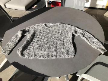 Grijs/witte GAP grof gebreide trui, mt L oversized beschikbaar voor biedingen