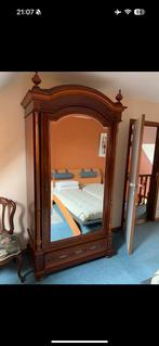 Antieke spiegel/kleding kast, Ophalen of Verzenden, Rechthoekig
