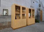 4x Jaren 70 Duitse School Vitrine Kast | Grote Vitrinekast, Huis en Inrichting, Kasten | Vitrinekasten, 100 tot 150 cm, Ophalen of Verzenden