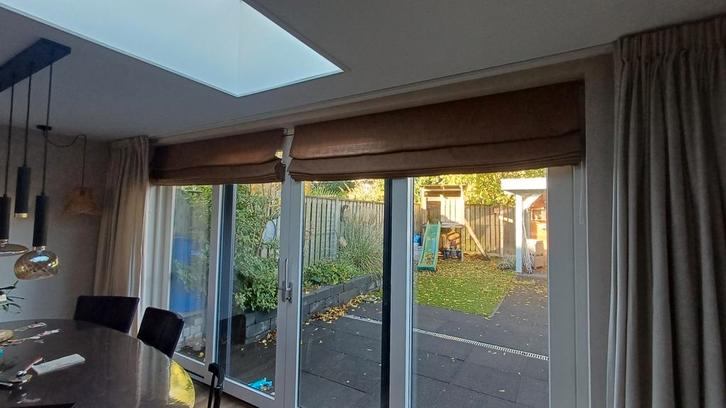 Mooie vouwgordijnen zo goed als nieuw, Huis en Inrichting, Stoffering | Gordijnen en Lamellen, Zo goed als nieuw, 200 cm of meer
