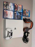 Ps4 pro wit 1 tb +5 spellen + controller wit, Spelcomputers en Games, Spelcomputers | Sony PlayStation 4, Ophalen of Verzenden