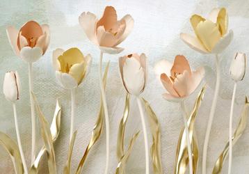 Tulpen fotobehang Goud, bloemen behang, Fotobehang4you beschikbaar voor biedingen