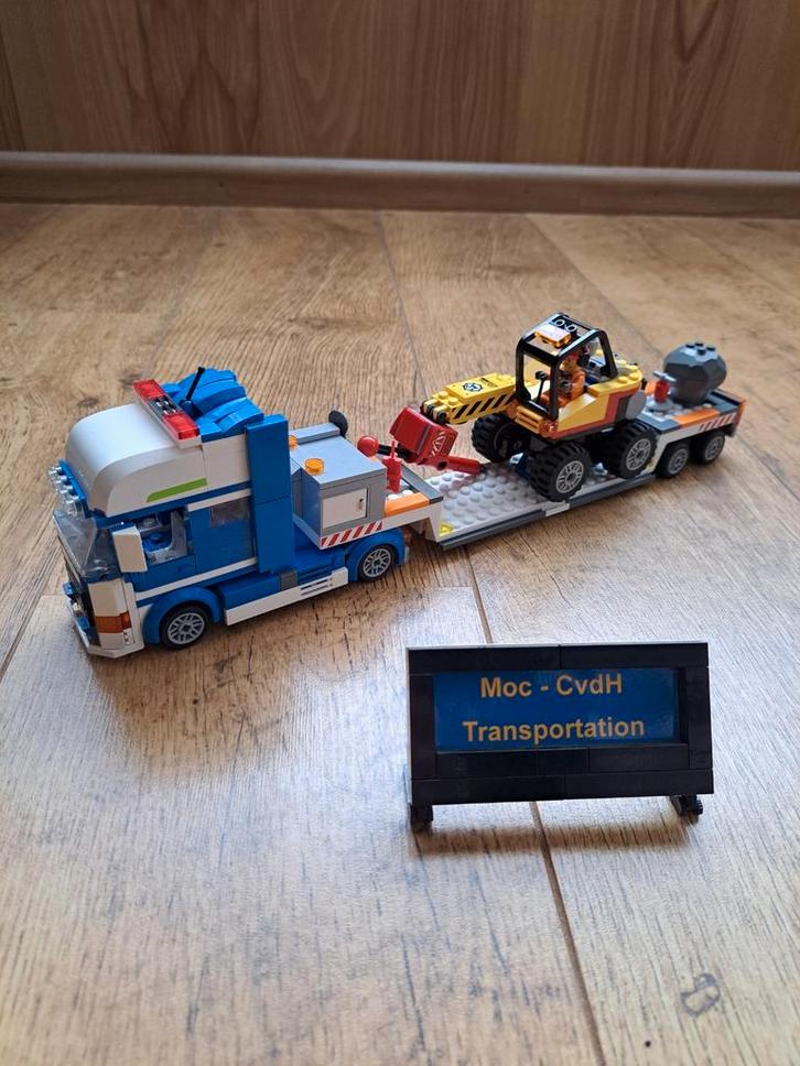 Lego ciry MOC zware custom trekker met dieplader en splijt m, Kinderen en Baby's, Speelgoed | Duplo en Lego, Zo goed als nieuw