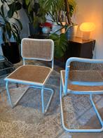 Twee witte design buisframe Cesca stoelen, Huis en Inrichting, Stoelen, Ophalen, Gebruikt, Twee, Wit