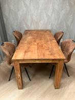 Teakhouten eettafel, Huis en Inrichting, Ophalen, Rustiek, Teakhout, 50 tot 100 cm