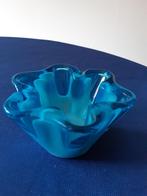 Blauwe glazen asbak van Sasaki Glassware Japan, Antiek en Kunst, Kunst | Designobjecten, Ophalen of Verzenden