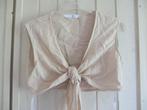 Beige linnen bolero top vestje mouwloos maat 38 M H&M, Nieuw, Beige, Maat 38/40 (M), Zonder mouw