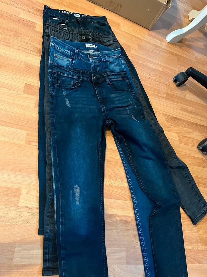 4 mooie jeans van oa Jill&Mitch, Petrol en Raizzed maat 164, Kinderen en Baby's, Kinderkleding | Maat 164, Zo goed als nieuw, Jongen