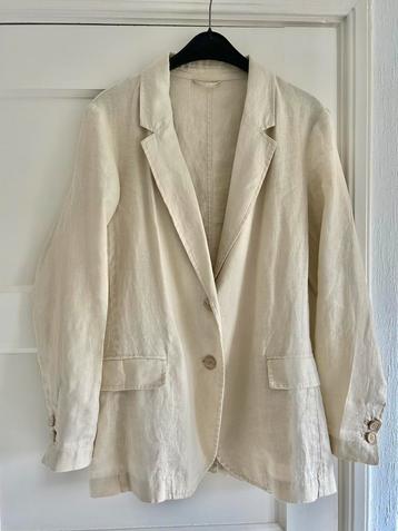 Benetton linnen blazer, zand, maat 34 beschikbaar voor biedingen