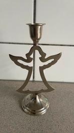 Metalen kandelaar engel Kerst zilver, Ophalen of Verzenden