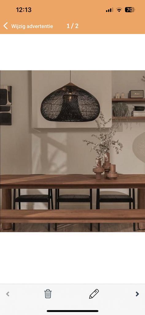 Handgeweven Javaanse Dbodi Drum Lamp - zo goed als nieuw!, Huis en Inrichting, Lampen | Hanglampen, Zo goed als nieuw, Ophalen