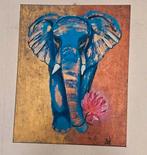 Olifant met Lotus Schilderij, Ophalen of Verzenden