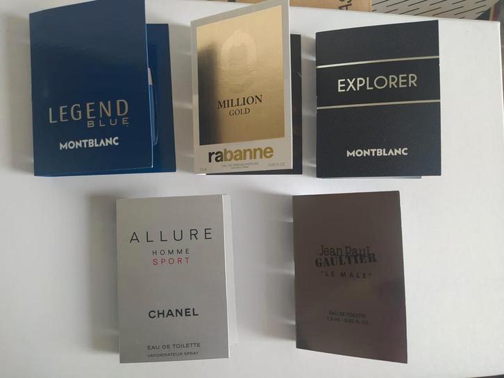 Nieuw 5x Heren Parfum samples divers, Sieraden, Tassen en Uiterlijk, Uiterlijk | Parfum, Nieuw, Ophalen of Verzenden
