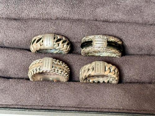 Buddha To Buddha/ 4 zilveren ringen/ maat 18mm, Sieraden, Tassen en Uiterlijk, Ringen, Dame of Heer, 18 tot 19, Zilver, Ophalen of Verzenden