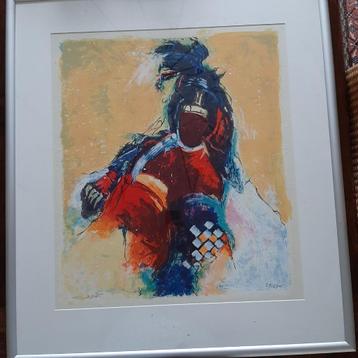 🎨Genummerde zeefdruk indiaan - Gerard 't Hart🏷️€130,- beschikbaar voor biedingen