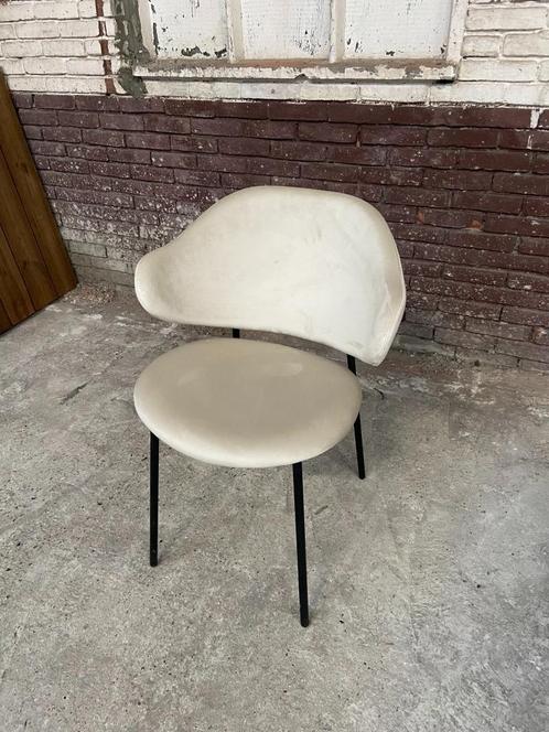 Calligaris Holly Stoel, Huis en Inrichting, Stoelen, Zo goed als nieuw, Eén, Metaal, Stof, Wit, Ophalen