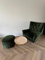 Fauteuil met tafal en poef, Ophalen, Zo goed als nieuw, Stof, 75 tot 100 cm