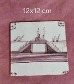 Mooi antiek tegeltje 12x12 cm, Ophalen of Verzenden
