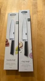Boretti Messen Set - Santoku & Chef's Mes, Huis en Inrichting, Keuken | Bestek, Nieuw, Ophalen of Verzenden, Rvs of Chroom, Vaatwasserbestendig