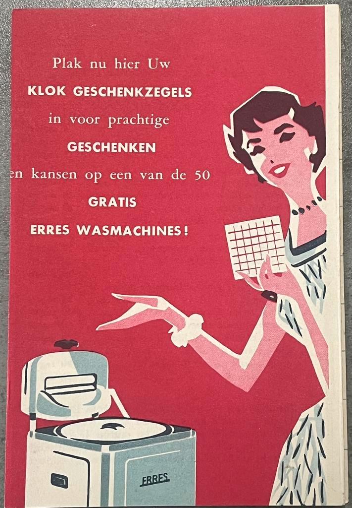 foldertje jaren ‘60 Klokzeep Heerde Erres wasmachine, Verzamelen, Merken en Reclamevoorwerpen, Zo goed als nieuw, Overige typen