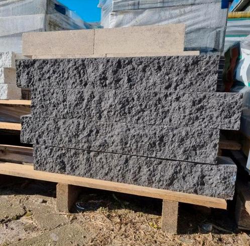 Splitblokken basalt charcoal antraciet 57,7x9x9 s-partij, Tuin en Terras, Bielzen en Borders, Ophalen of Verzenden