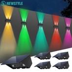 Solar Up & Down wandlamp met 4 leds / RGB en warm wit licht, Huis en Inrichting, Lampen | Wandlampen, Ophalen of Verzenden, Nieuw