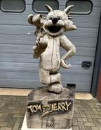 Levensgroot houtsnijwerk beeld kunstwerk Tom and Jerry, Verzenden, Overige figuren, Beeldje of Figuurtje