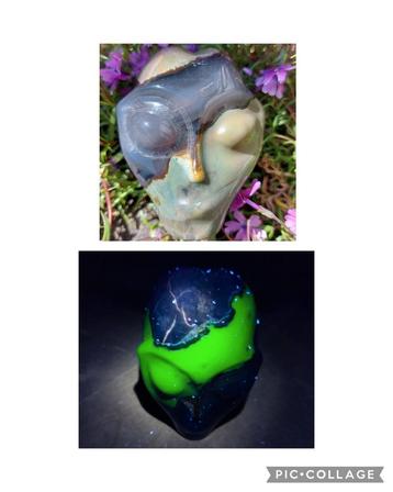 Star being/alien van Vulkaan agaat/ volcano agate beschikbaar voor biedingen