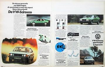 2 vintage advertenties VW Volkswagen Scirocco auto 1976 beschikbaar voor biedingen