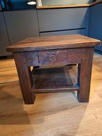 2 Teakhouten tafeltjes, Huis en Inrichting, Tafels | Salontafels, Ophalen, Gebruikt, 50 tot 100 cm, 50 tot 75 cm