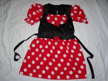 Leuk rood/wit/blauw MINNIE MOUSE jurkje + oortjes  beschikbaar voor biedingen