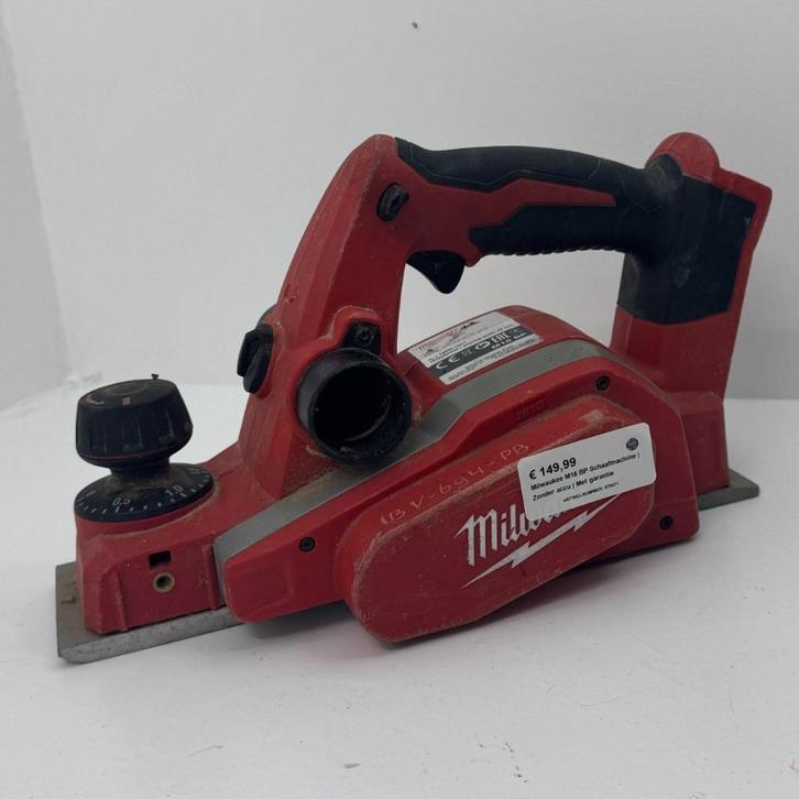 Milwaukee M18 BP Schaafmachine | Zonder accu | Met garantie, Doe-het-zelf en Verbouw, Gereedschap | Handgereedschap, Zo goed als nieuw