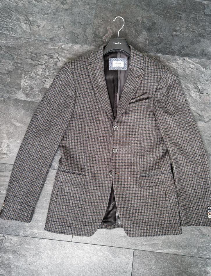 Van Gils Bruin Colbertje maat 98, Kleding | Heren, Kostuums en Colberts, Zo goed als nieuw, Maat 48/50 (M), Bruin, Ophalen of Verzenden