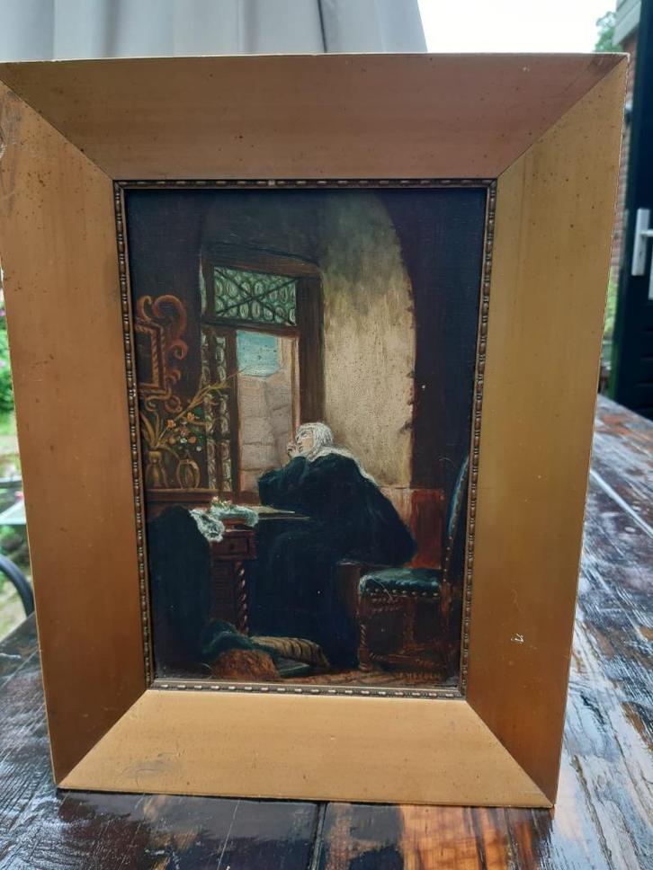 2 antieke kleinere Olieverf schilderijen  van F. Heyden, Antiek en Kunst, Kunst | Schilderijen | Klassiek, Ophalen