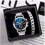 1/2PCS Men Business Watches Fashion Men's Steel Band Quartz, Ophalen of Verzenden, Nieuw, Android