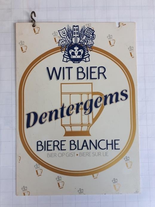 Dentergems Wandbord Wit Bier Biere Blanche, Ophalen of Verzenden, Gebruikt, Reclamebord, Plaat of Schild, Overige merken